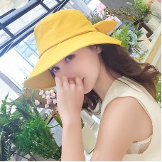 New Summer Fashion Fisherman Hats Bows Travel Wide Brim Caps Mujer Solid Visor  eb-04914660